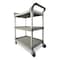 Rubbermaid Commercial Economy Plastic Cart, Three-Shelf, 18.63w x 33.63d x 37.75h, Platinum FG342488PLAT - alternate 2